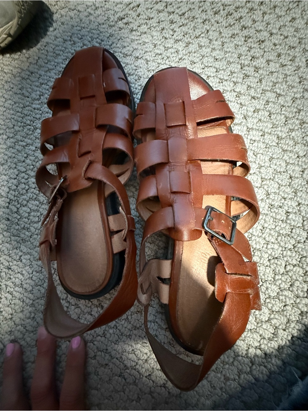 Madewell Women’s Brown Leather Fisherman Sandals